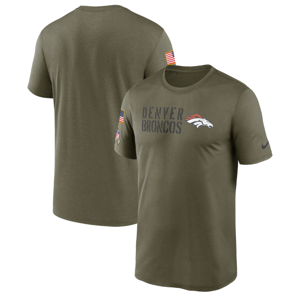 Men's Denver Broncos Olive 2022 Salute to Service Legend Team T-Shirt Men's Denver Broncos Olive 2022 Salute to Service Legend Team T-Shirt